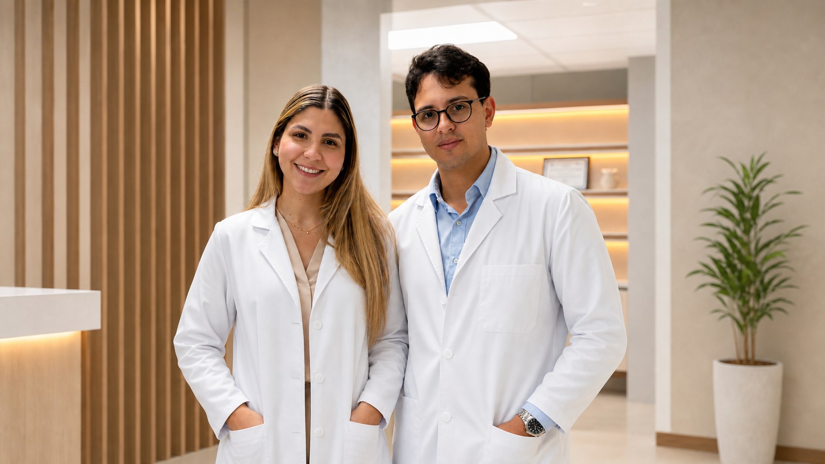 Dra. Lorrayne Vilarinho e Dr. Allan Pithan, proprietários da SixMed Fazenda Rio Grande